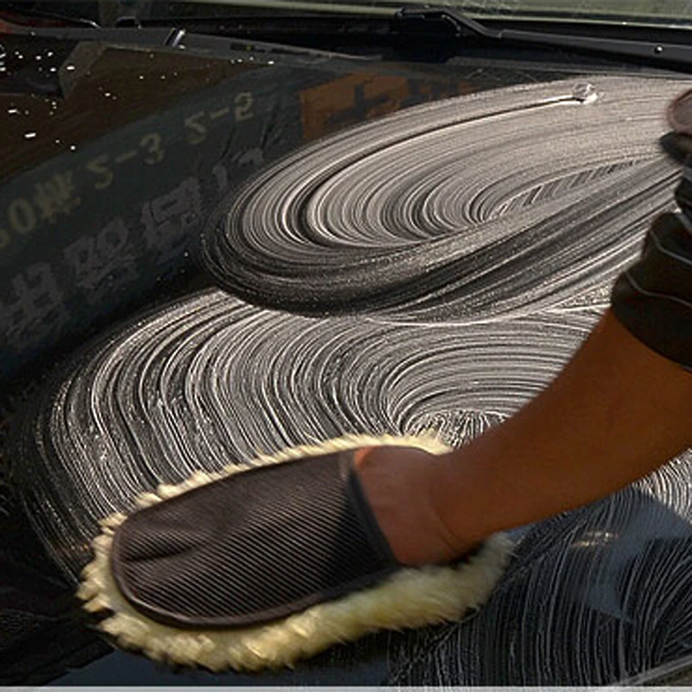 Шерсть мягкая перчатка для мытья машины щетка для чистки автомобиля мотоциклетная шайба уход за автомобилем чистящие щетки инструмент