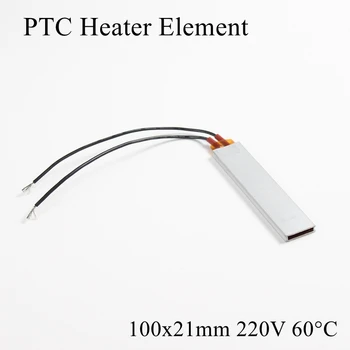

100x21mm 220V 60 Degree Celsius Aluminum PTC Heater Element Constant Thermostat Thermistor Air Heating Sensor Shell 100*21mm