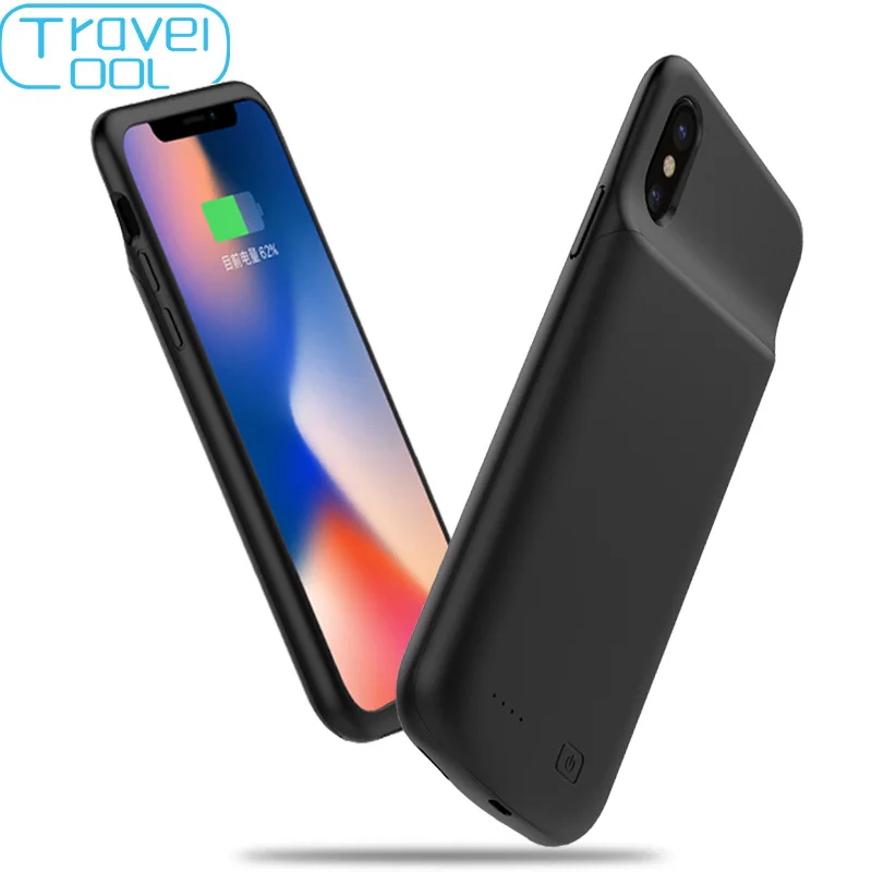 Мягкий силиконовый чехол для iPhone X XS 4000 мА/ч зарядки зарядного устройства умный