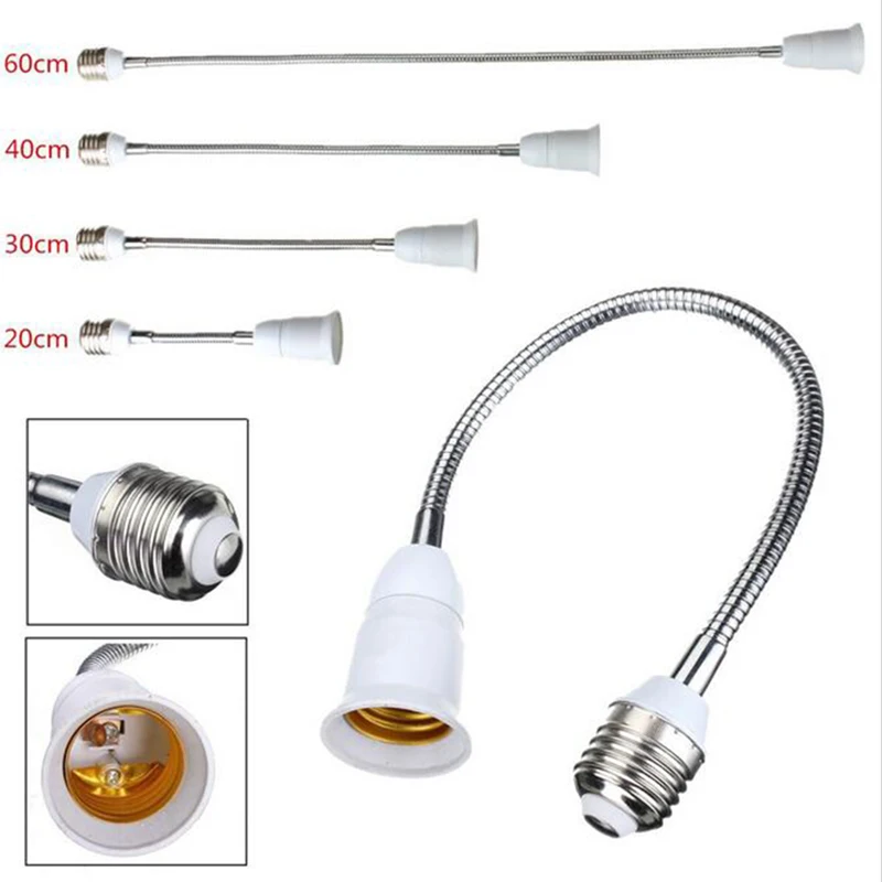 E27 LED Light Bulb Lamp Holder Flexible Extension Adapter Socket 20/30