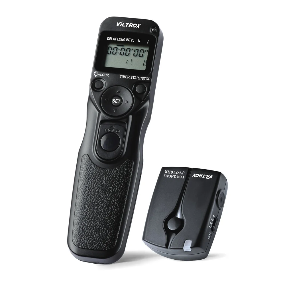 VILTROX JY-710 2.4GHZ FSK Wireless Remote Shutter Controller Set Time Lapse Intervalometer Timer with N1 Cable for Nikon D2H D1h
