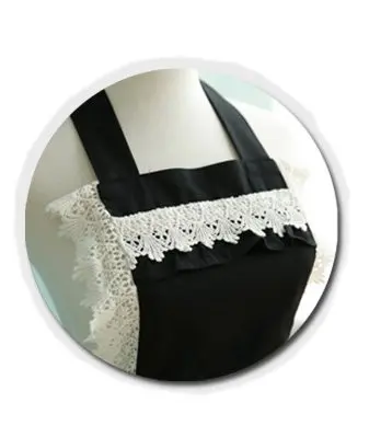 Adjustable Lovely Lace Work Apron Home Shop Kitchen Cooking Women Ladies Aprons with Pocket for Gift Delantal Tablier