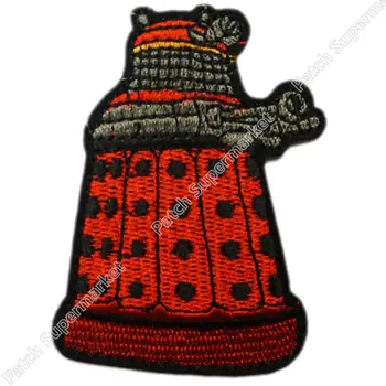 

3" The Police Box Doctor Who Red Dalek TV Series punk rockabilly applique sew on/ iron on patch Wholesale clothing