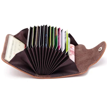 

1pc Leather Card Storage Bags Men and Women Portable Wallet Business ID Card Holder Bank Credit Card Purse Storage Bag Gift