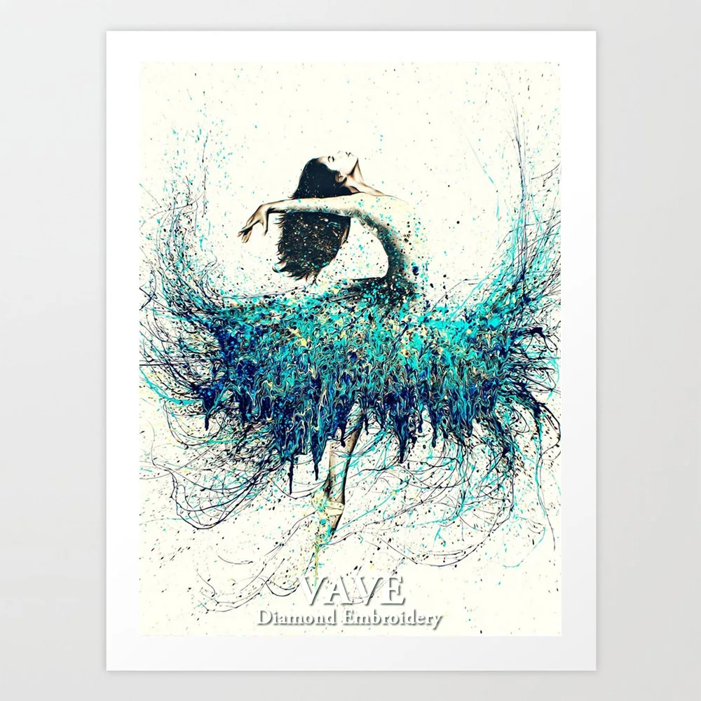 

VAVE 5D Diamond Painting Cross Stitch Rhinestone Pictures Kit DIY Diamond Mosaic Full Square Diamond Embroidery Sale Dancer Girl