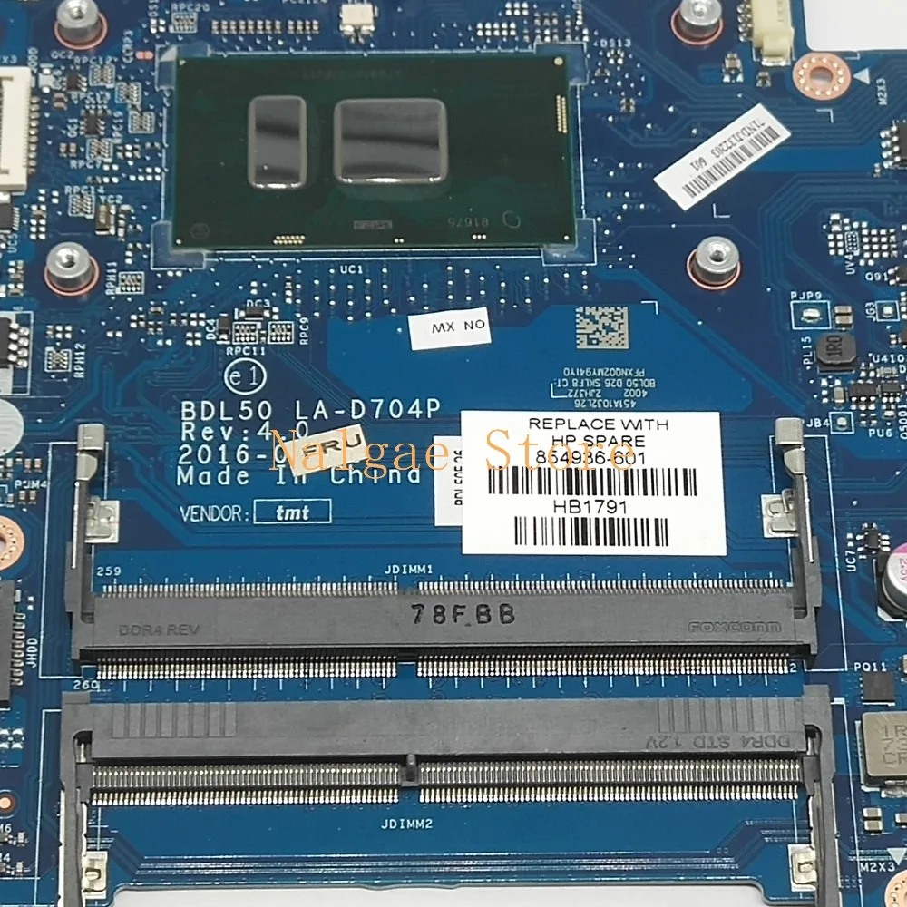 Oh my gad купить его HP 15 AY AC 250 G5 BDL50 LA D704P материнская плата для ноутбука CPU I5 6200U DDR4 100%