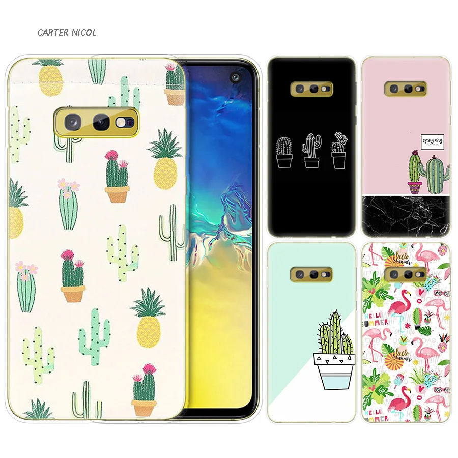 

Silicone Case for Samsung Galaxy S10 S10e S8 S9 J4 J6 A6 A8 Plus 5G M30 M20 M10 A50 A30 A10 Cover Pineapple Flamingos Cactus