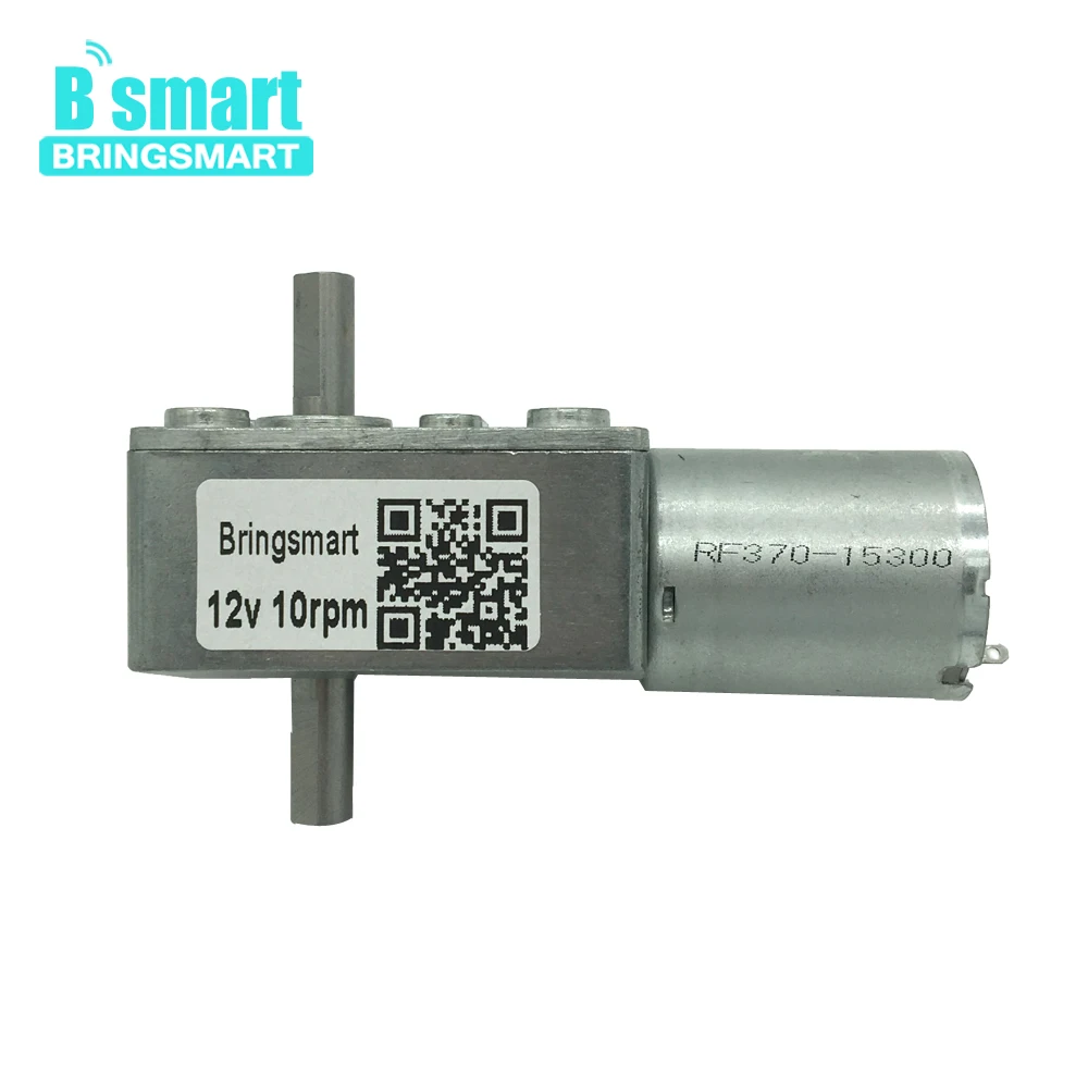 

Bringsmart JGY-370S 12 Volt DC Worm Geared Motor Double Shaft Reversed Self-lock 6V Dual Output Shaft 24V Mini Reducer Motors