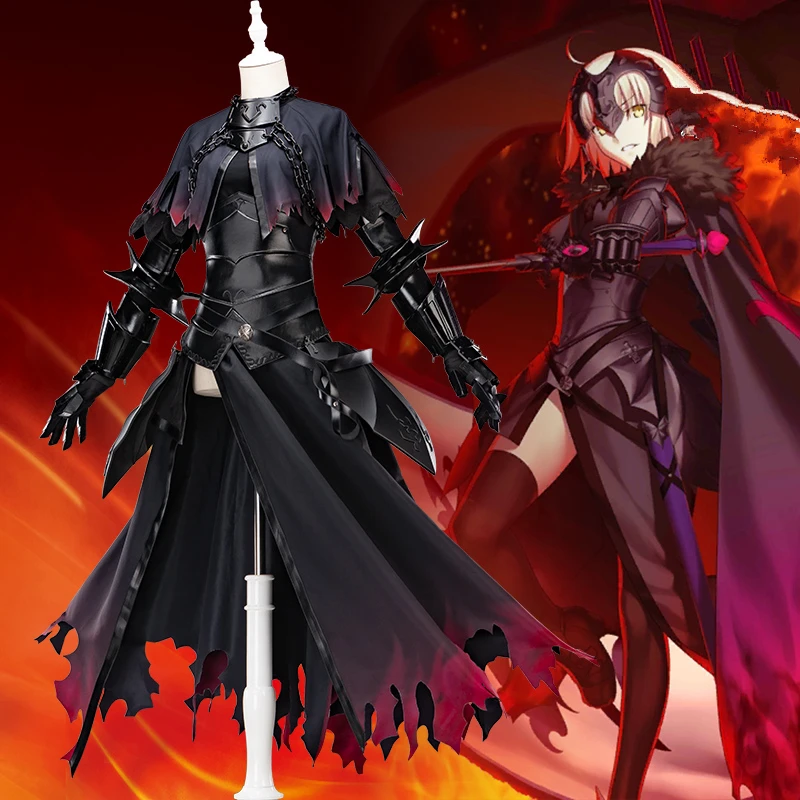 [В продаже] аниме Fate Grand Order Jeanne d'Arc PU кожаная форма косплей костюм полный набор Хэллоуин Карнавал