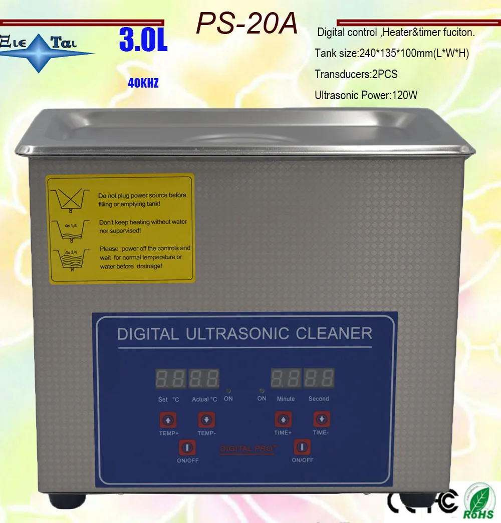 hot sale free shipping AC110V/220V 120W digital ultrasonic cleaner 3L