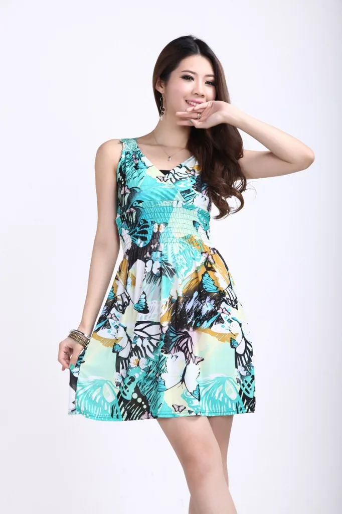 Free Shipping 2016 New Fashion Purple Butterfly Printed Beach font b Dress b font font b