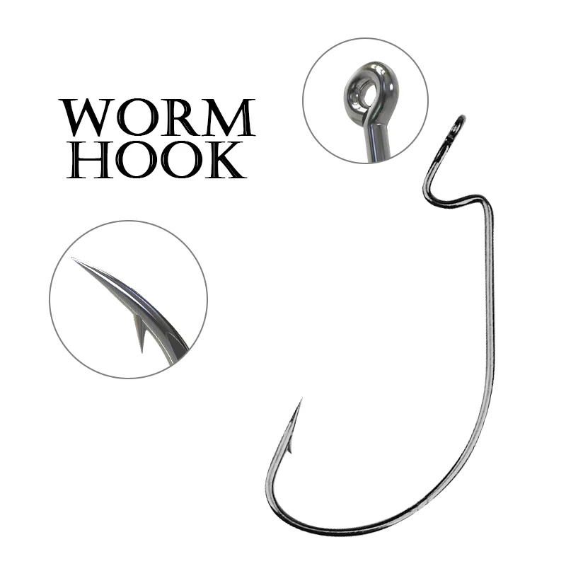 

100pcs Universal Worm Barbed Fishing Hooks Lot Circle High Carbon Steel Sharpened Bait Tackle Strong Fishhook Sizes 1# 2# 4# 6#