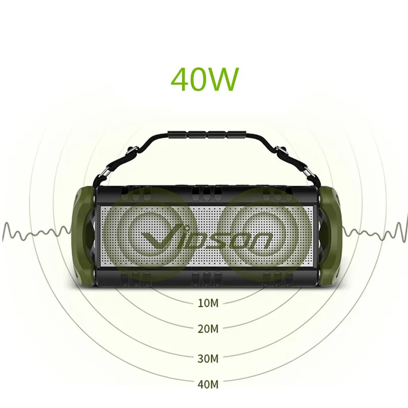 W-King Vidson D8 Bluetooth колонки открытый 40 Вт высокой мощности беспроводной сабвуфер 360 объемный звук 4000 мАч батарея U диск Play