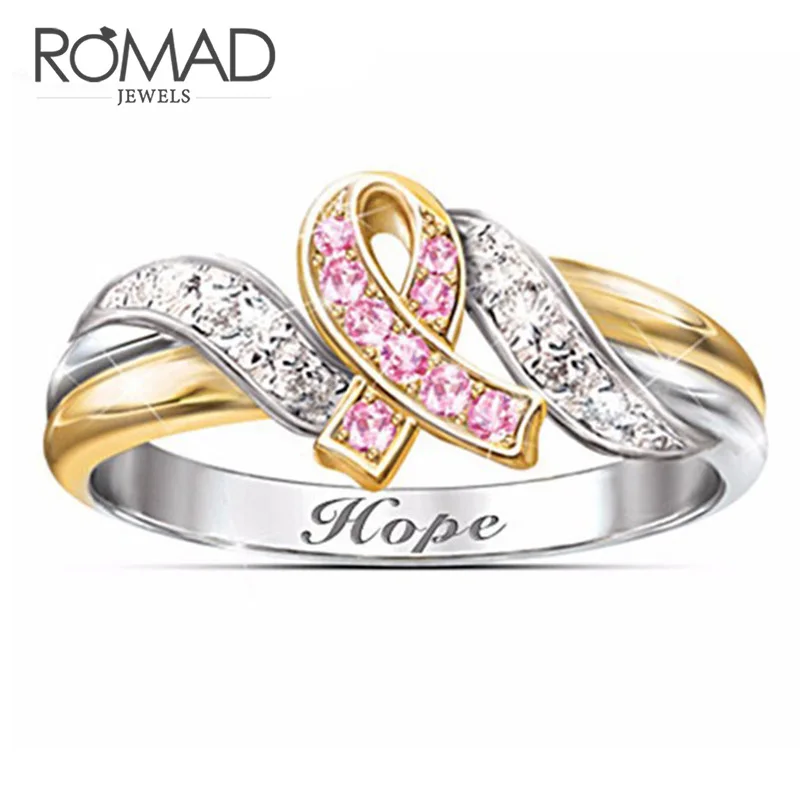

Romad Hope Ring Silver Gold Color Crystal Rings for Women Jewellery Accessories Fashion Engagement Wedding Love Ring anillos