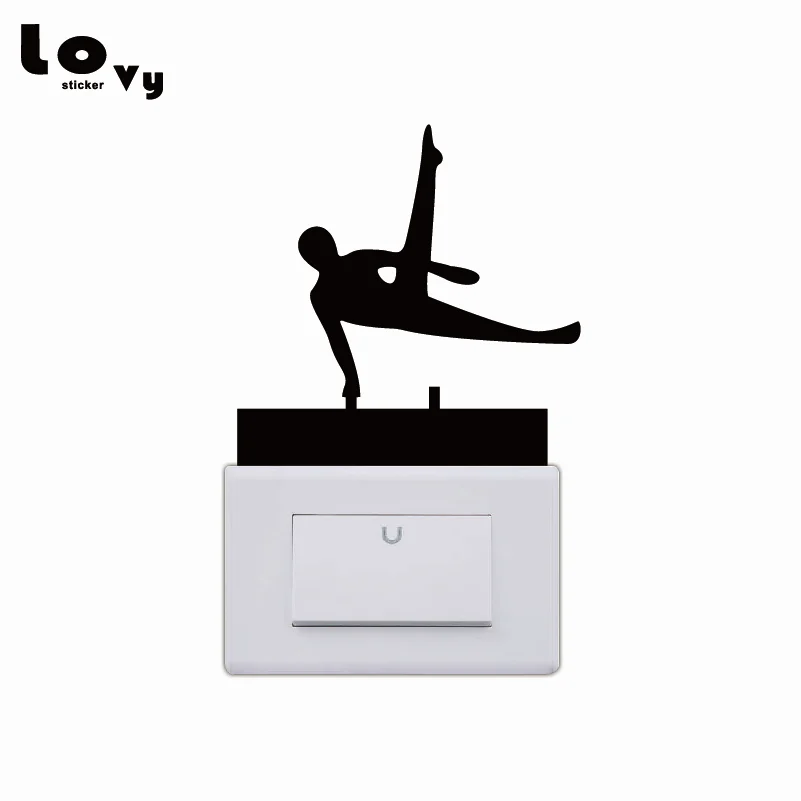 

Personalized Gymnastics Vault Vinyl Switch Sticker Funny Sports Wall Sticker for Bedroom Home Decor SW0026