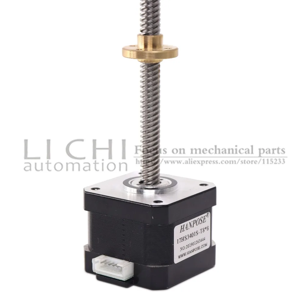 Pаспродажа 3d принтер двигатель Nema17 шаговый двигатель с T8 винт свинец 8 мм 300 мм 42 двигатель 42bygh 17HS3401S для оси Z длинный винт