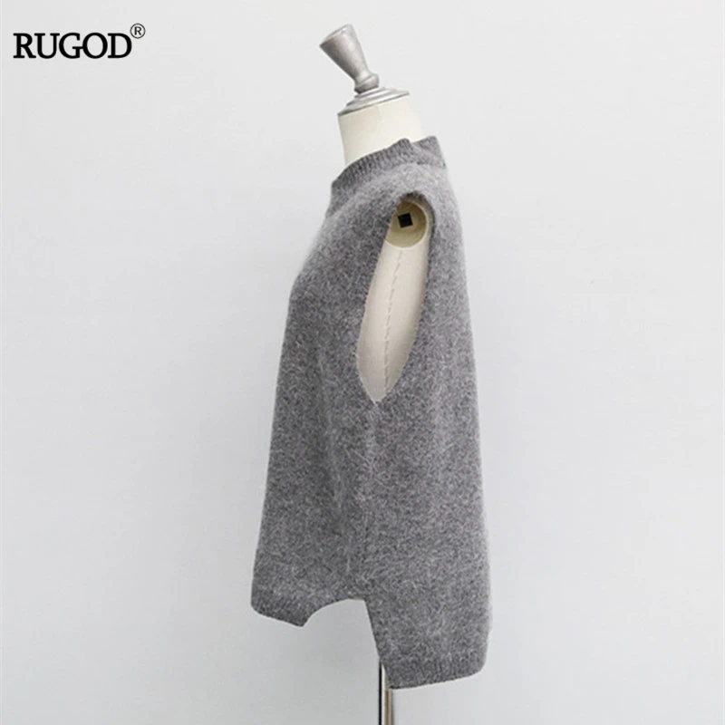 Женский жилет с круглым вырезом RUGOD Трикотажный без рукавов большие размеры 2XL 3XL