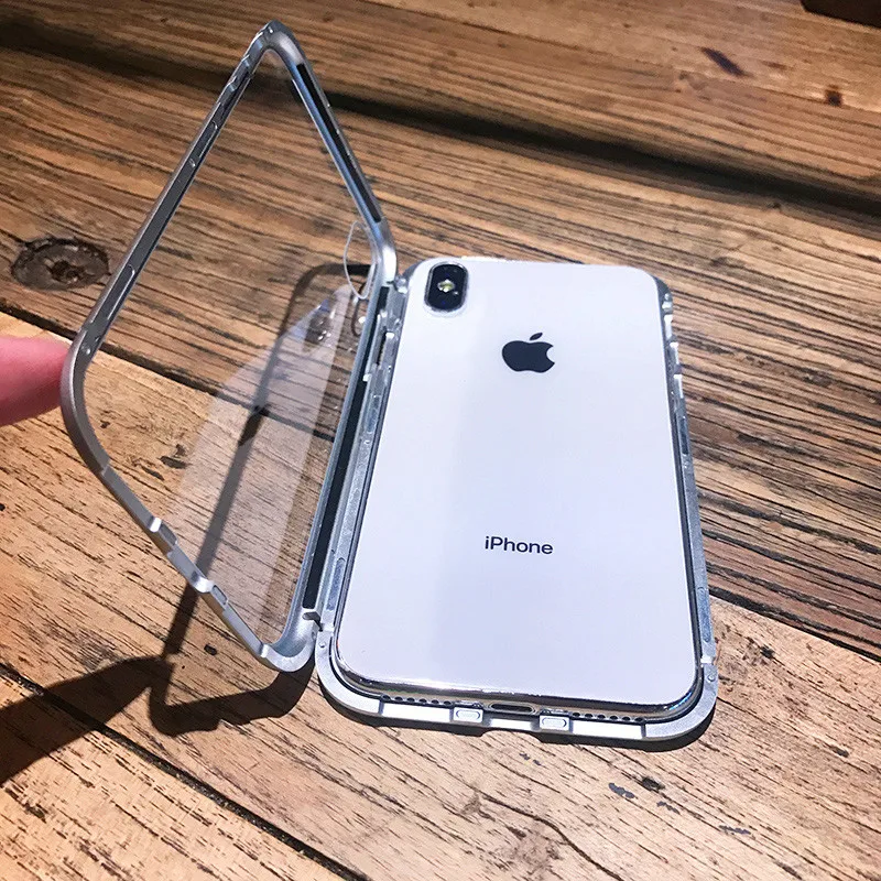 

Luxury Magnetic Case For iPhone XR XS Max X iPhone 6 S 6S 5 5S 5SE 7 8 Plus 6Plus 7Plus 8Plus Mobile Phone tempered glass Cover