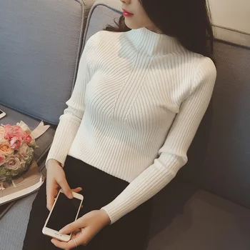 

4xl plus big size sweater women spring autumn winter 2017 feminina pullover New stretch tight knit sweaters female A4425