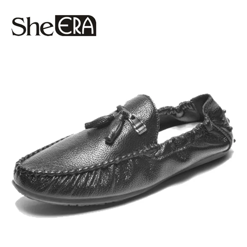 

2019 New Fashion Mens Loafers Genuine Leather Shoes Men patternTessel Wedding Party Brogue Shoes Leisure Nonslip Driving Shoes