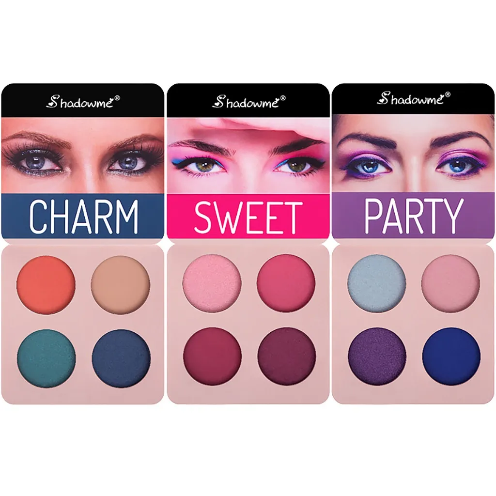 

4 Colors Cosmetic Powder Eyeshadow Pallete Makeup Pressed Professional Shimmer Palette Gliltter Pigment Shine Nude Gloss C527