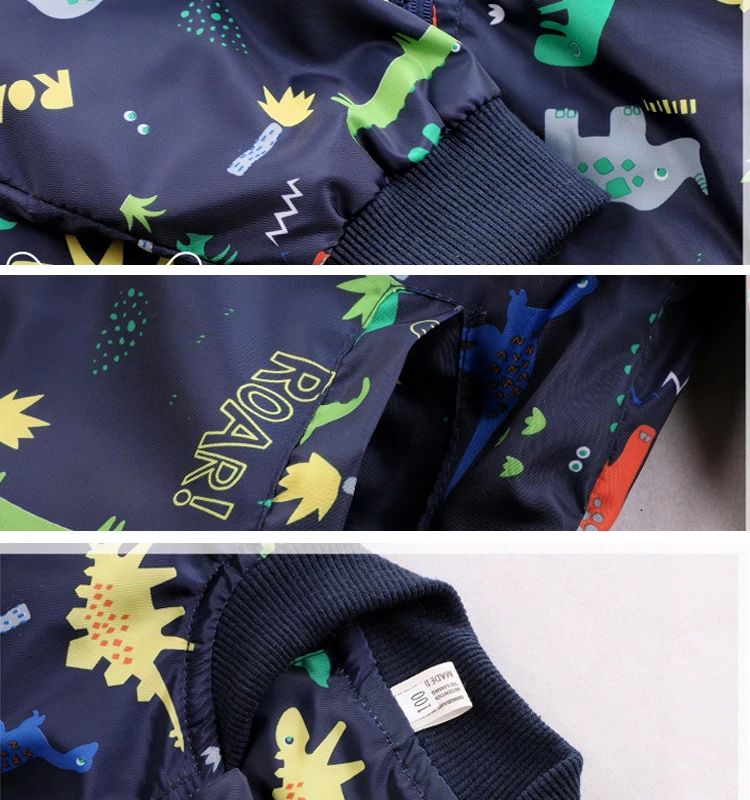 Bebê Meninos Jaqueta Bonito Dinossauro Crianças Cabolsas Primavera Outono Blusão Criança Menina Jaquetas Outerwear 12 Bebê meninos jaqueta bonito dinossauro crianças casacos