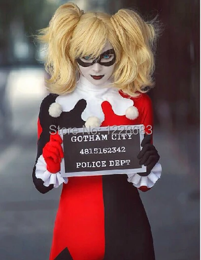 

Free Shipping Women's Cartoon Dress Movie Custom Made Harley Quinn Cosplay Harley Quinn Costume