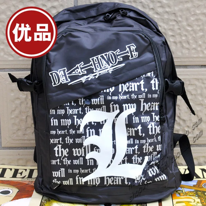 HOT SALE Anime Death Note Backpack 1pcs Card Stickers L School Bag 