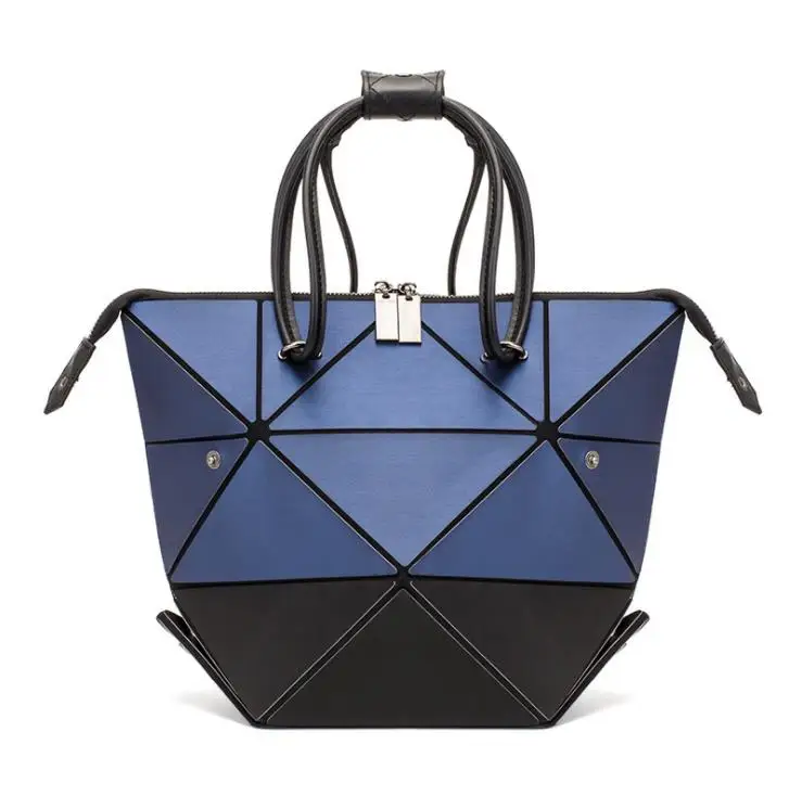 

Foldable patchwork handbags for women ladies diamond tote geometric shoulder bags women leather handbags luxury handbags women