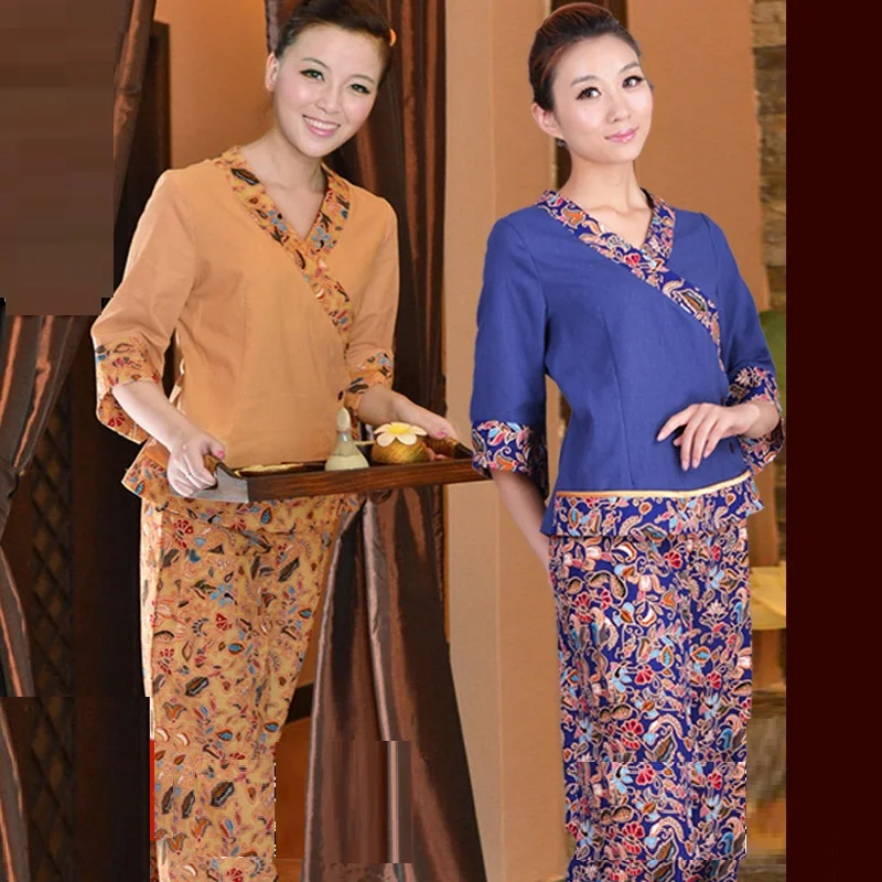 (10 set/lot) Thai massage work wear women's spa workwear female hotel