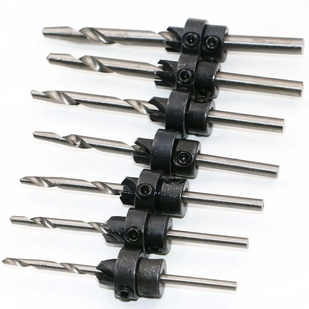 High Quality 7Pcs HSS Countersink Wood Drill hard wood Heavy Tapered