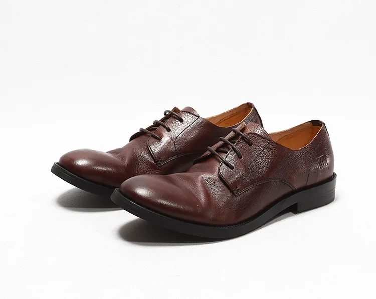 Новинка года; повседневная мужская обувь из натуральной кожи в британском стиле; кожаные туфли ручной работы на шнуровке с большим носком высокого качества; zapatillas hombre; EU44