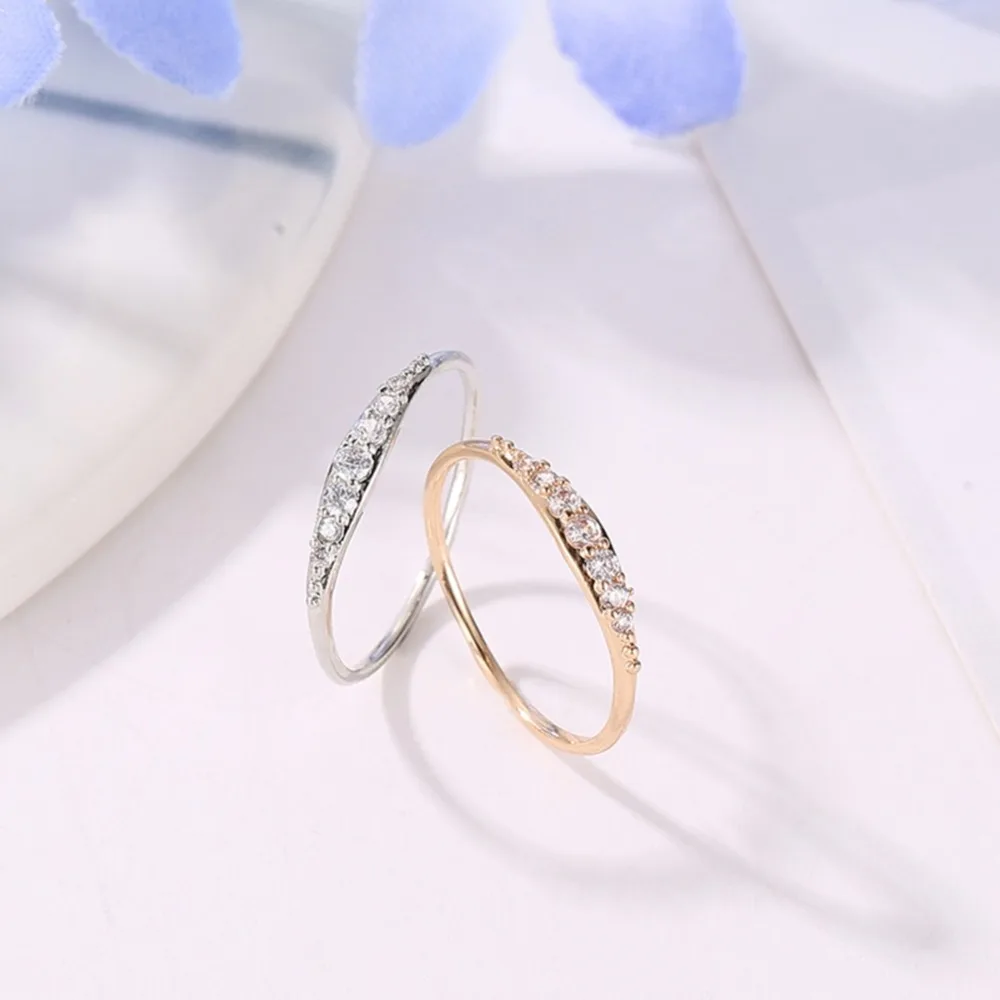 

1 PC Simple Zircon Couple Rings For Women Men Joker Temperament Fashion Finger Ring Size 6 7 8 9 10