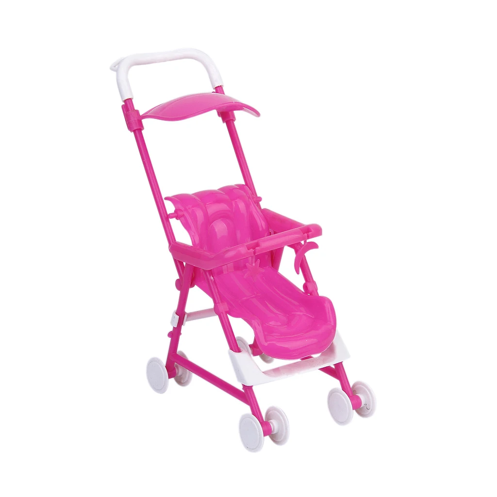 Plastic Nursery Baby Crib Bed Carriage for   Dolls House Accessory