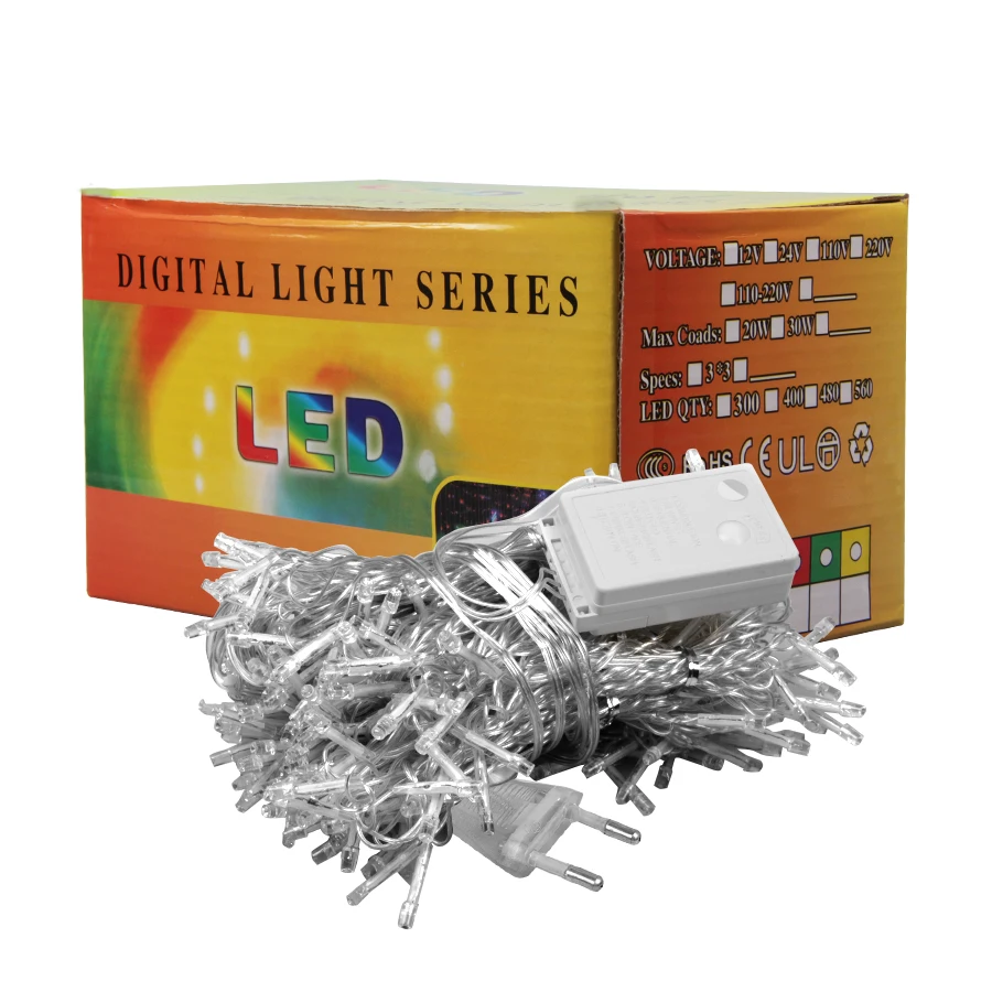 3x2 m 3x3 m 6x3 m Luces carámbano cortina Hada Luz de Navidad guirlande 300 LEDs de luz para al aire libre Partido de la boda decoración de Navidad