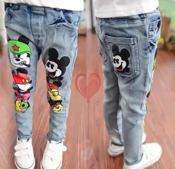 

kids clothing 2020 spring girls skinny jeans baby/boys cartoon denim trousers