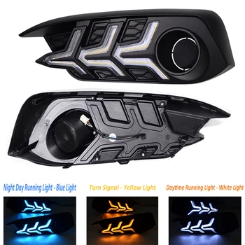

1 Set Car LED Daytime Running Light DRL Turn Signal Lights Fog Lamp Bulbs 3 Colors Styling Accessories For Honda Civic 2016 2017