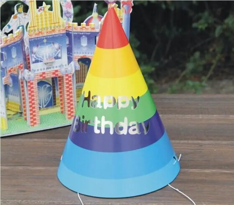 С Днем Рождения Бумаги конусные шляпы нарядить девочек мальчик украшения для вечеринки поставки красочные шляпы для вечеринки по случаю Дня Рождения