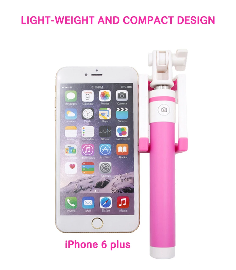ManiFun Battery Free Selfie Stick Wired Extendable Monopod Cable Control Self-portrait for Xiaomi Android iPhone Samsung (2)