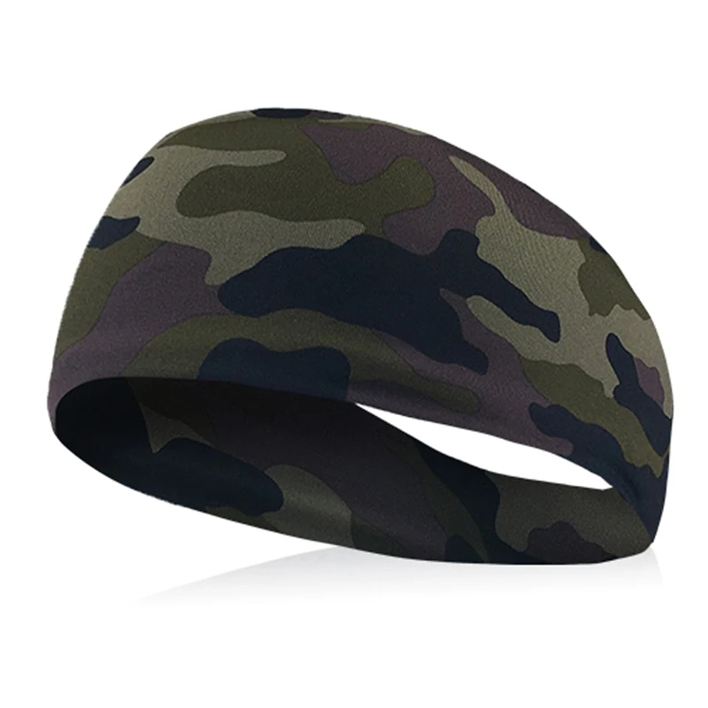 

Gym Sports Absorbent Sport Sweat Headband Elastic Sweatband For Men And Women Yoga Hair Bands Head Sweat Bands—Camouflage
