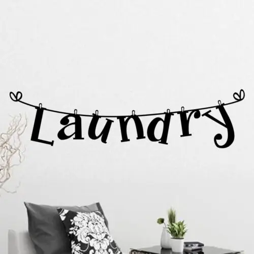 Laundry Shop Glass Wall Sticker Laundry Washing Room Kitchen Wall Art Stickers Vinyl Decals DIY Home Room Decoration Stickers
