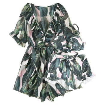 

2020 New Women Print Three Piece Bikini Set Swimwear Cover Up Bathing Suit Summer Sexy Swimsuit Swim Beach Wear Push Up Biquinis