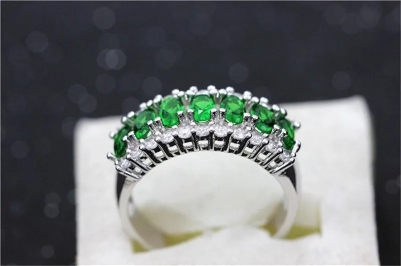 Имитация Изумрудное обручение, обручальные кольца для женщин,, цельное кольцо из стерлингового серебра 925 пробы, брендовые ювелирные изделия JZR501
