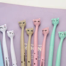 Новинка, шариковая ручка с кошачьей головкой, студенческие ручки, шариковая ручка, школьные офисные принадлежности, Обучающие канцелярские принадлежности