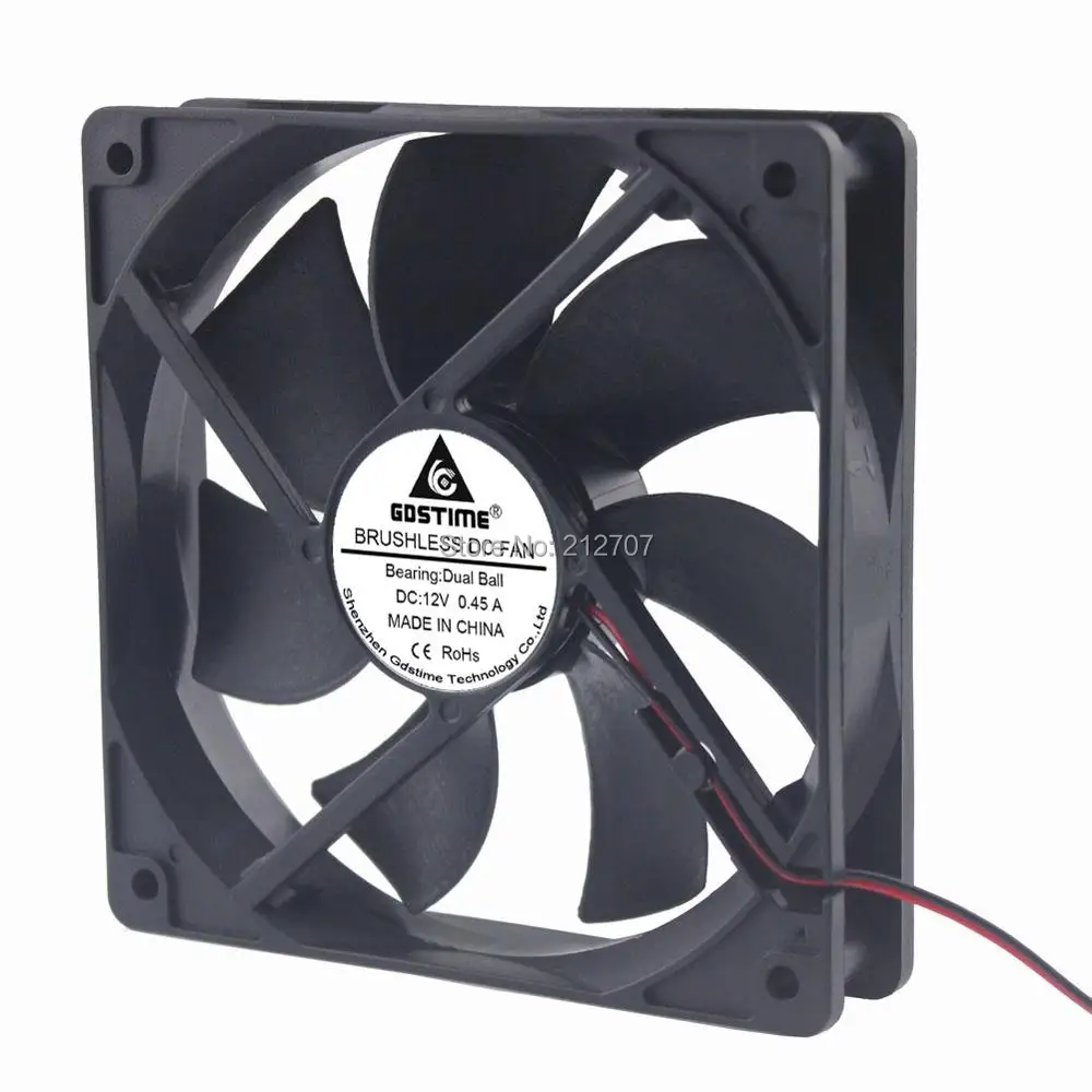 50 шт. Gdstime высокоскоростной 12025 120 мм 12 см В 2pin DC кулер вентилятор 120x120x25 шариковый