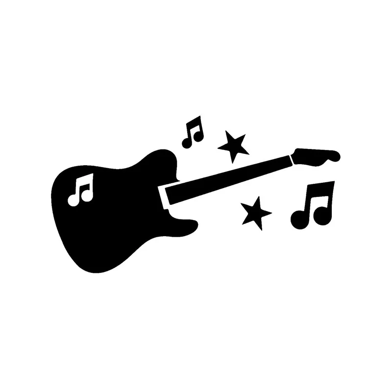 

Car stying 17.7*9.6CM Funny Guitar Music Symbol JDM Car Sticker Fashion Car Styling Vinyl Decals 11 Colour Jdm