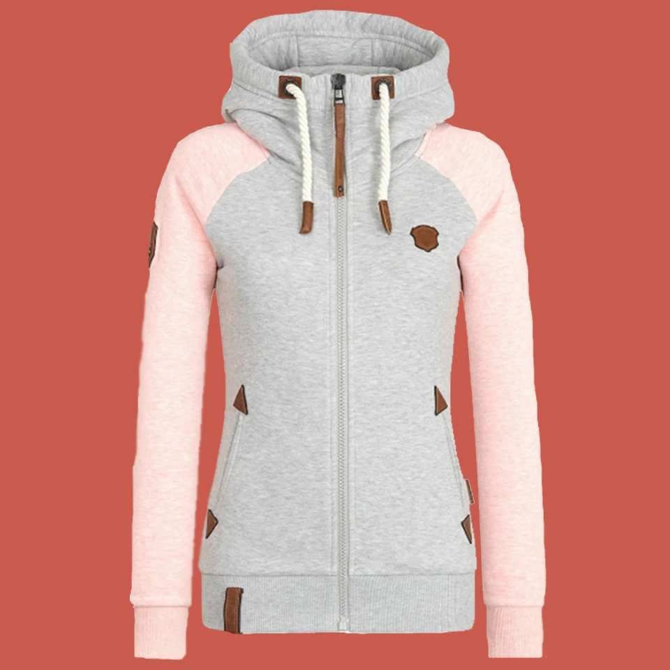 con capucha para Mujer, de manga larga y cuello alto, con Color Poleron, 2020|Sudaderas con y sudaderas| - AliExpress