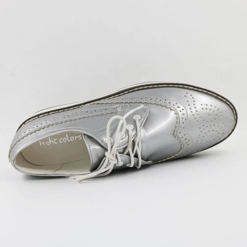 silver oxford platform shoes