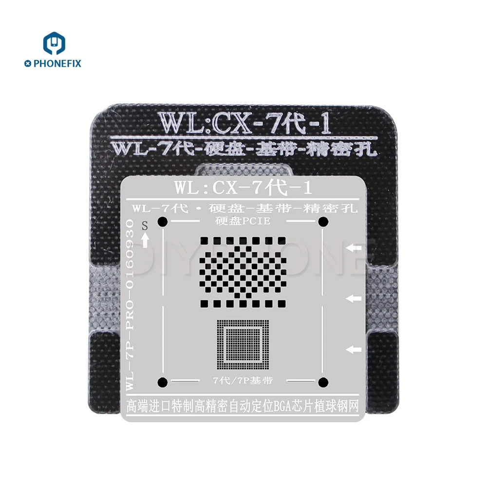 

PHONEFIX 100% Original WL Soldering BGA Reballing Stencil for iPhone 7 8 X XS MAX NAND Baseband Repairing High-accuracy Tin Mesh