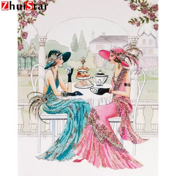 

5D DIY Diamond Painting Full Square Drill Mosaic Beautiful lady friend Handmade Picture Of Rhinestone Cross Stitch Decor XY1